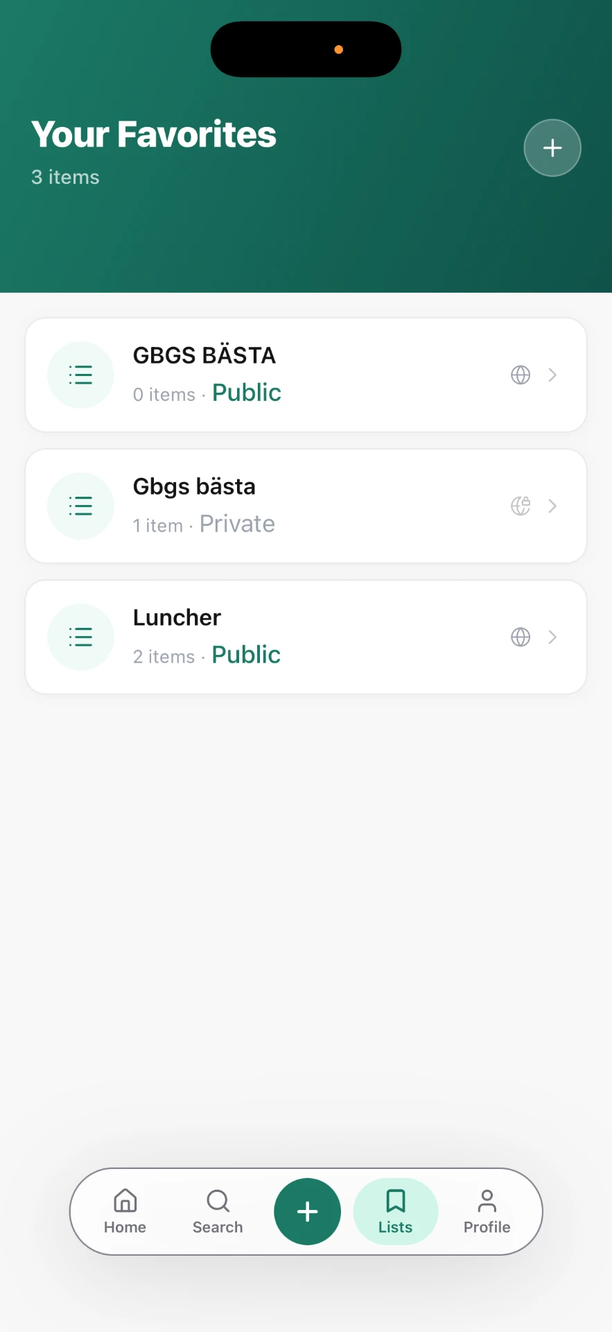 TASTI – Listor